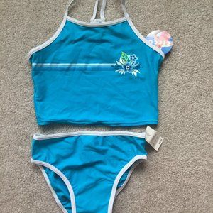 NWT turquoise tankini swimsuit Girls 10